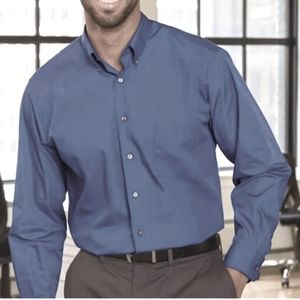 VAN HEUSEN MEN'S SILKY POPLIN SHIRT-WRINKLE FREE Sz XL [17] EUC